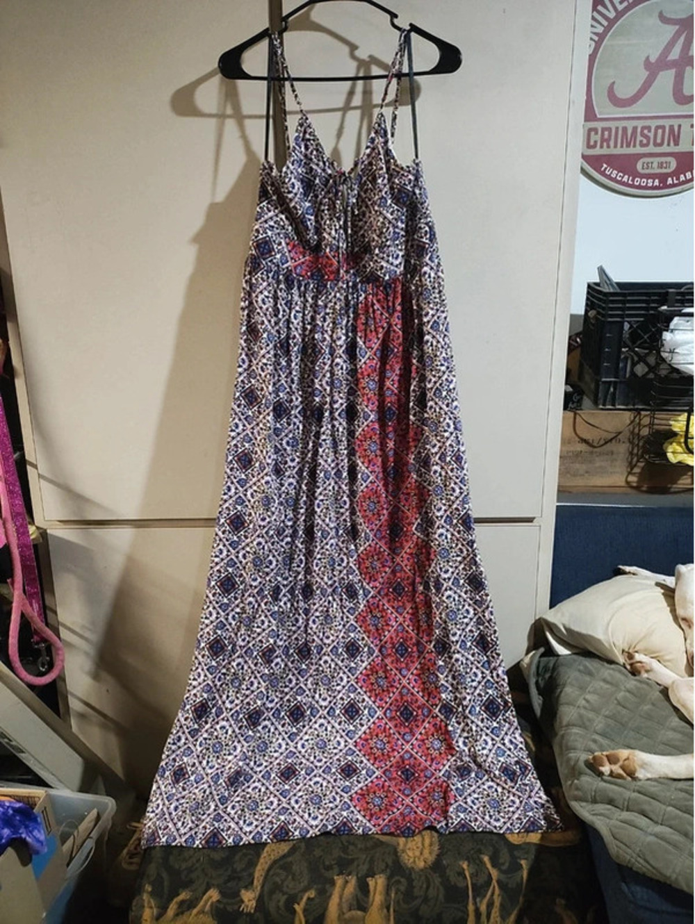 Alya long spaghetti strap dress size large
